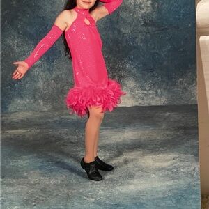 Pink Sequin Kids Costume Dress